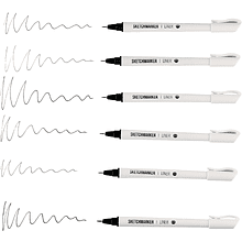 Набор ручек капиллярных "Sketchmarker", 6 шт (0.05, 0.1, 0.2, 0.3, 0.4, 0.5 мм), лайнер, черный 