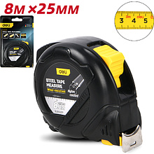 Рулетка "Deli 9008P" 8 м, черный, желтый