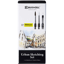 Набор кистей "Escoda. Urban sketching set", 3 шт, складные 