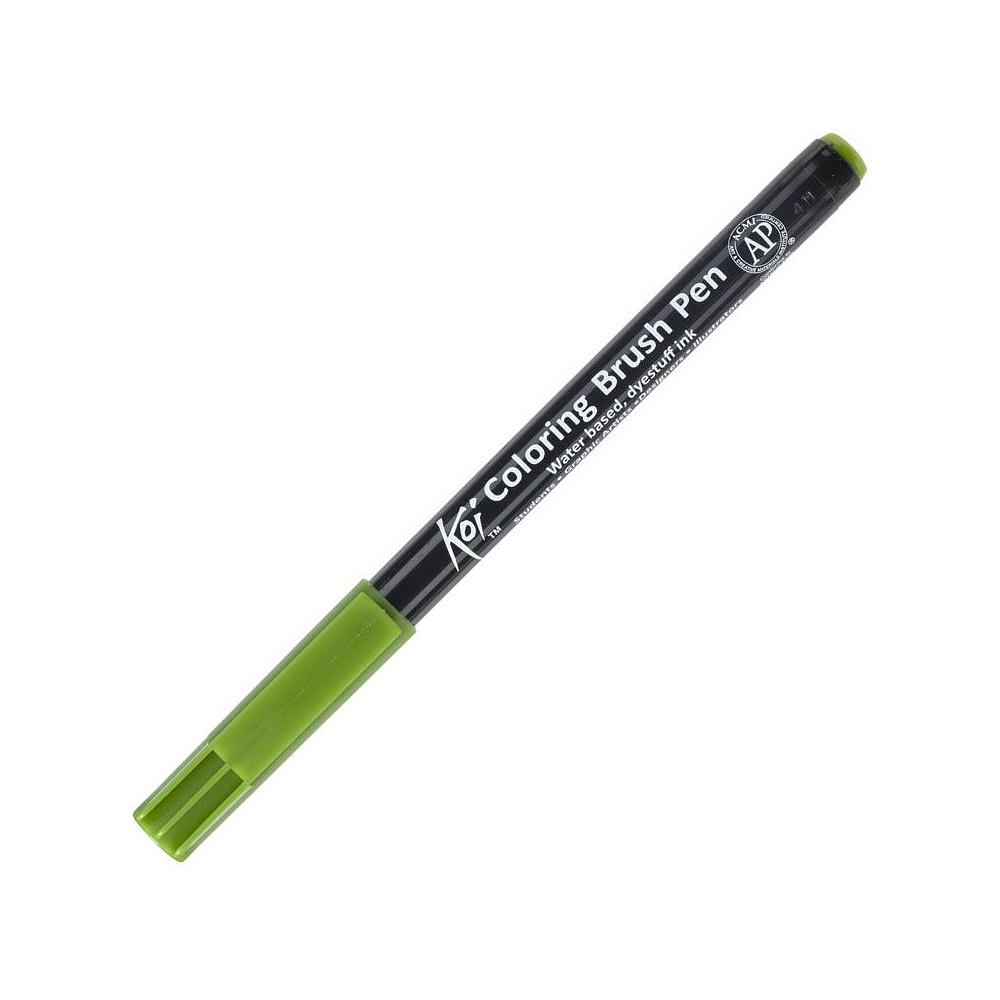 Маркер акварельный "Koi Color Brush", зеленый болотный