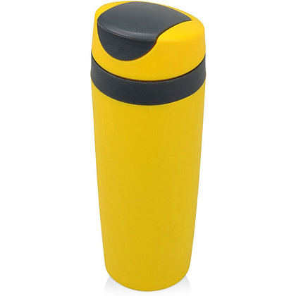Кружка термическая "Лайт", пластик, 450 мл, желтый, темно-серый