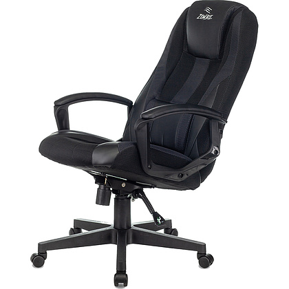 Кресло игровое "Бюрократ Zombie 9", текстиль, экокожа, пластик, черный,серый  - 6