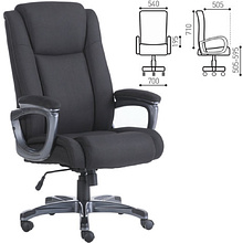 Кресло д/руководителя BRABIX PREMIUM Solid HD-005, ткань, пластик, черный