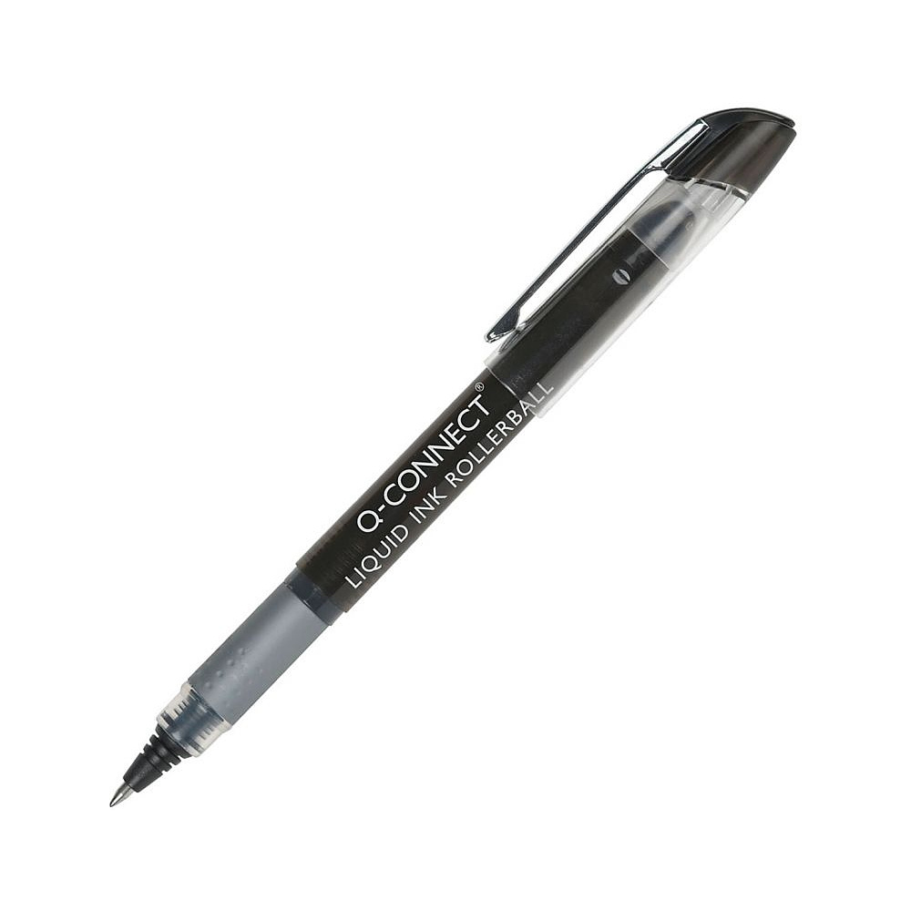 Ручка-роллер "Q-CONNECT", 0.5 мм, черный, стерж. черный