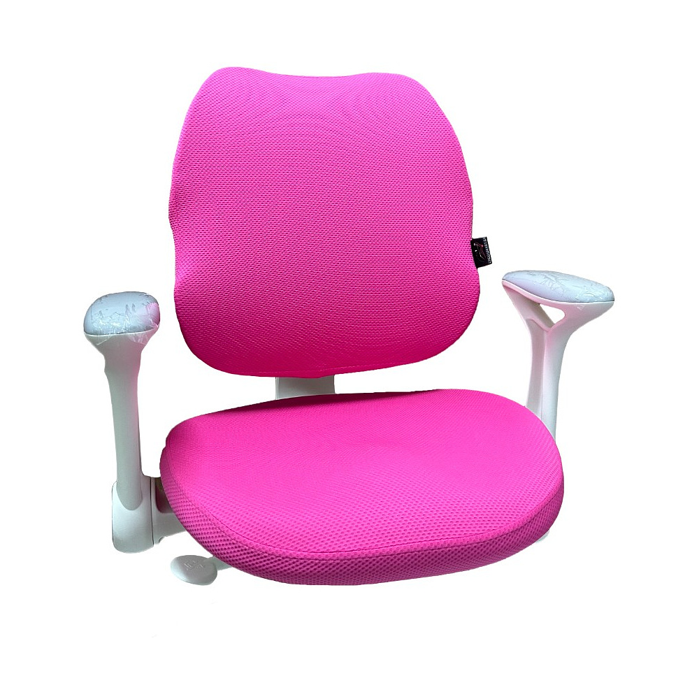 Кресло детское Ergosmart Antey, ткань, пластик, корпус белый, подставка для ног, с чехлом розовым, серый - 11