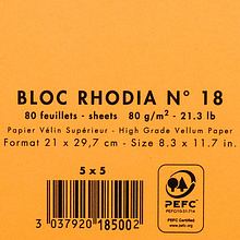 Блокнот "Rhodia", A4, 80 листов, клетка, оранжевый