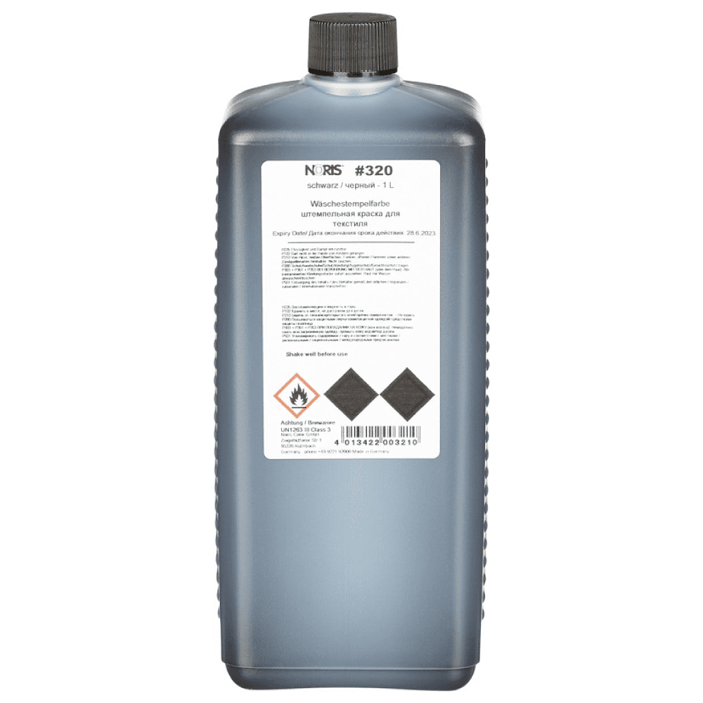 Краска штемпельная для тканей "Noris 320", 1 л, черный