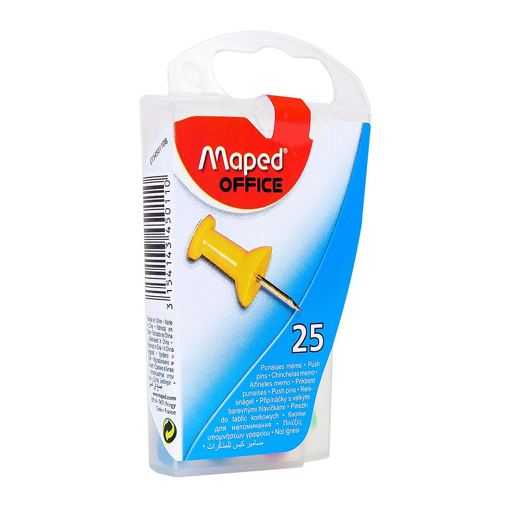 Иглы-кнопки Maped "Пешки", 25 шт, ассорти