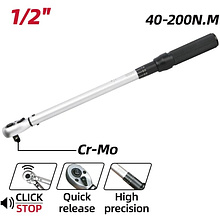 Ключ динамометрический Deli YS EDL-YN-40200, 40-200Нм 1/2", черный