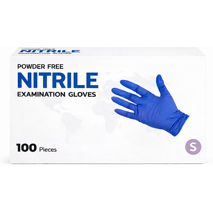 Перчатки нитриловые неопудренные одноразовые, р-р S , 100 шт./уп., фиолетовый
