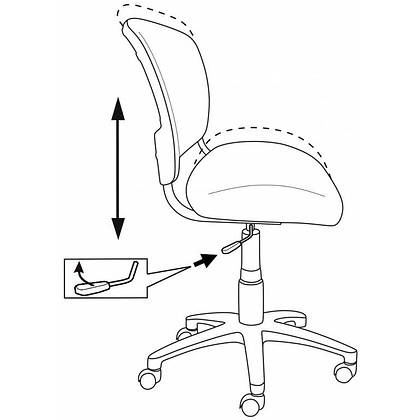 Кресло для детей Бюрократ "CH-W296NX/15-48", ткань, пластик, белый, серый - 6