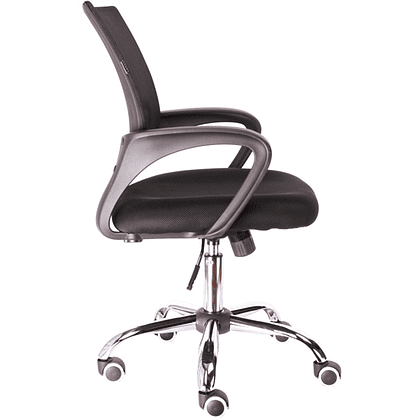 Кресло для персонала "EVERPROF EP-696", ткань, сетка, хром, черный - 3