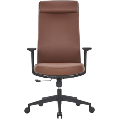 Кресло компьютерное SitZone CH-366A, натуральная кожа, алюминий, коричневый - 2