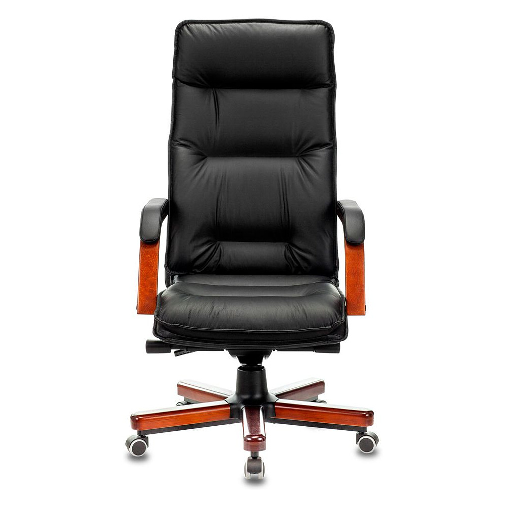 Кресло для руководителя Бюрократ "T-9927WALNUT", кожа, дерево, черный - 4