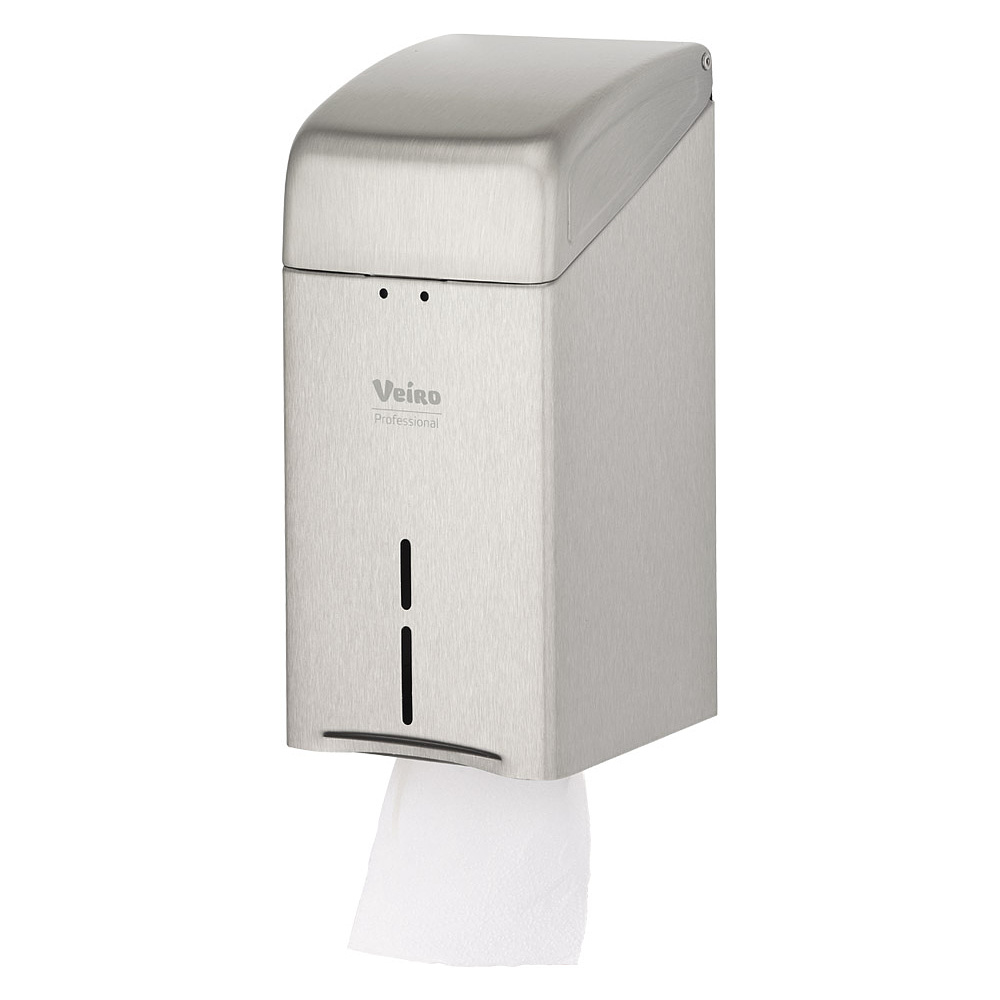 Диспенсер Veiro Professional "L-ONE Steel" для туалетной бумаги листовой, серебристый