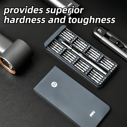 Отвертка ударная с набором бит Deli YS EDL241033, 33 штуки, металлический кейс - 4