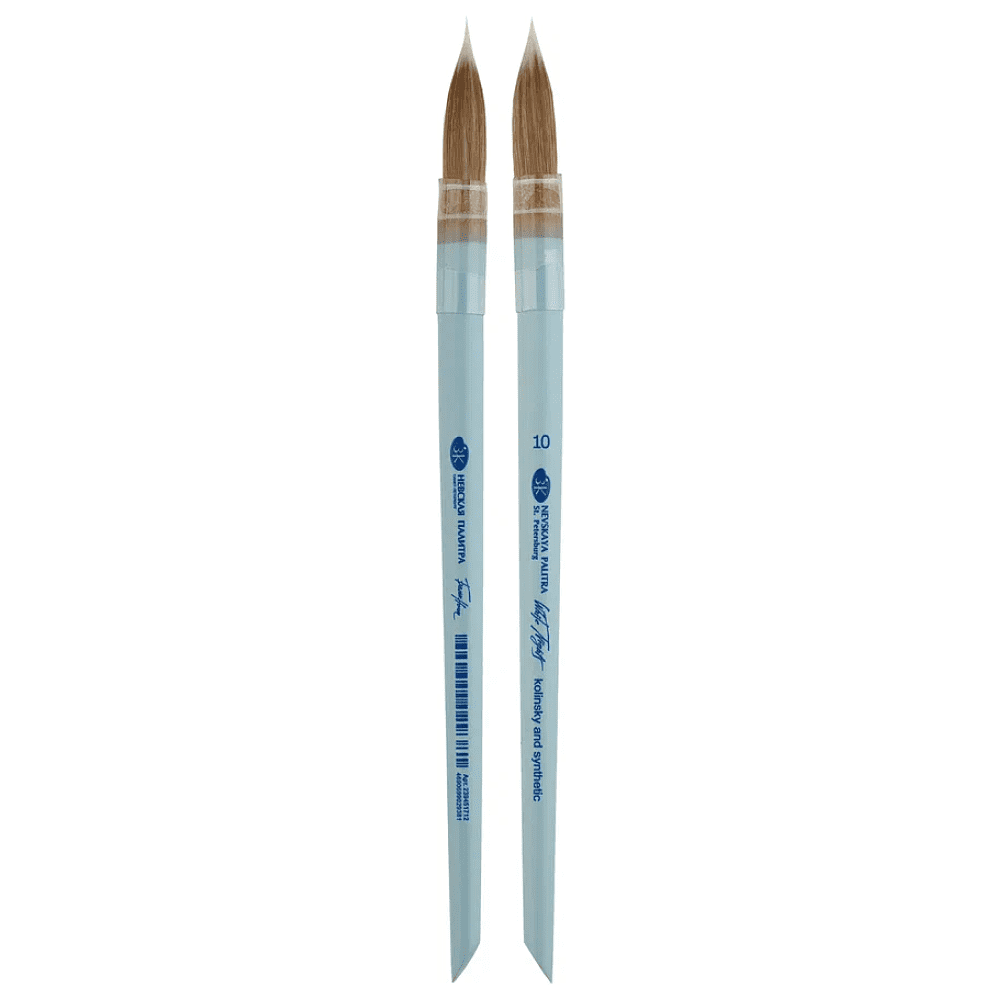 Кисть "Белые ночи", круглая, на короткой ручке, со скосом, №10 - 3