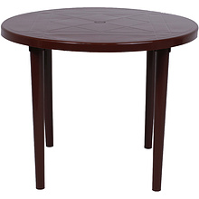 Стол круглый, 900х900х710 мм, пластик, шоколадный