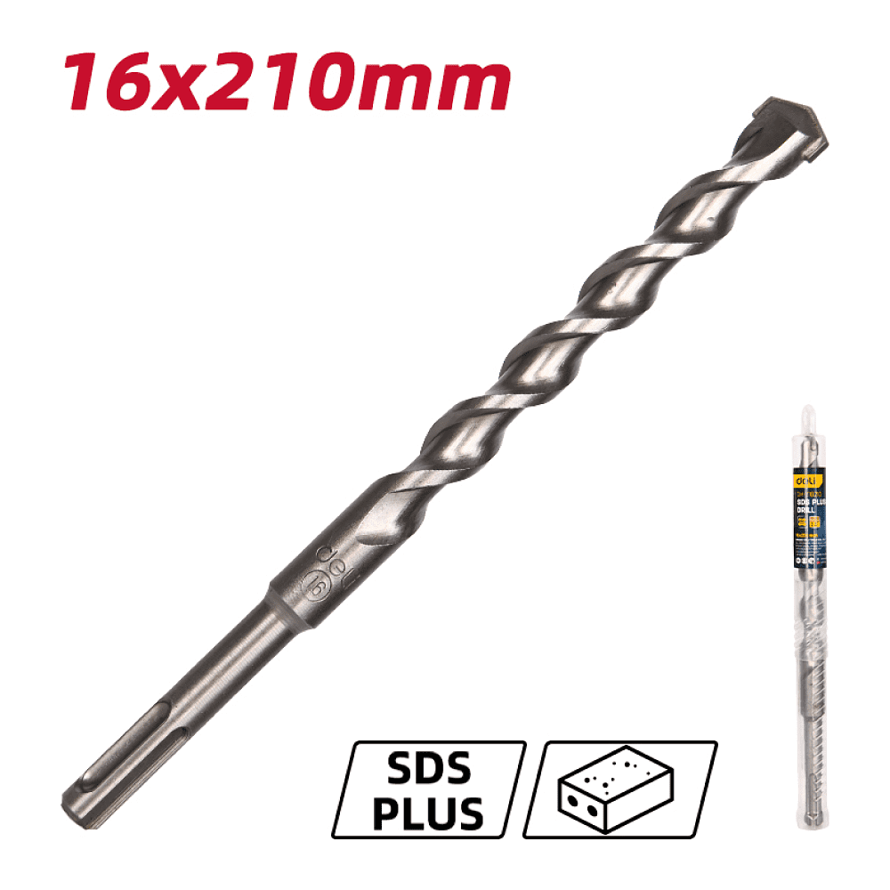 Бур по бетону Deli YS EDH-Y16210, 16 x 210 мм, SDS-PLUS - 2