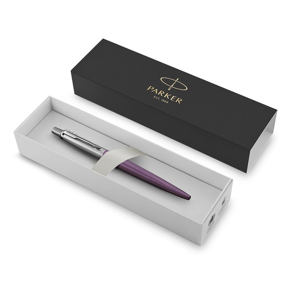 Ручка шариковая автоматическая Parker "Jotter Core K63 Victoria Violet CT", 1.0 мм, фиолетовый, серебристый, стерж. синий - 2