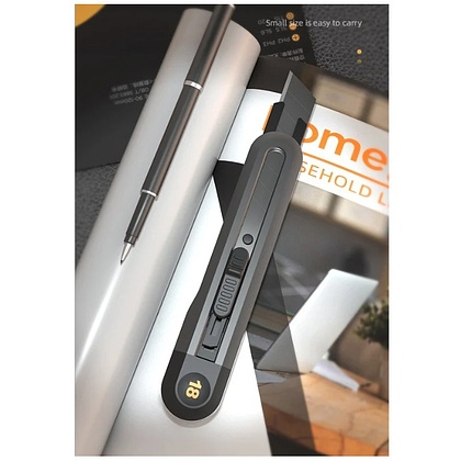 Набор ножей строительных Deli HS EHT4003, 3 шт (ножи 9мм/18мм/трапеция), Soft Touch, черный - 23