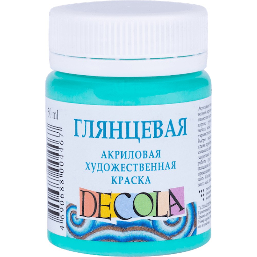 Краска акриловая глянцевая "Декола", 735 мятная, 50 мл., банка