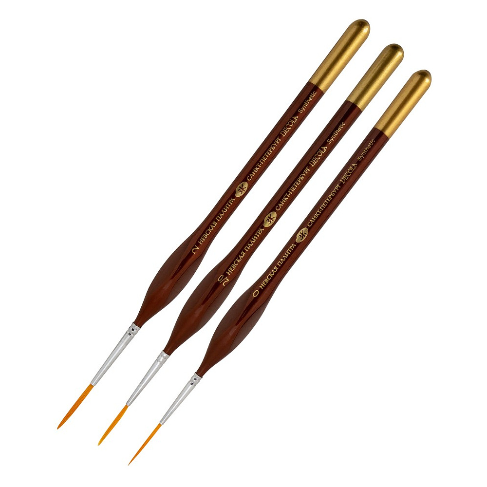 Кисть "Decola", синтетика, лайнер, на треугольной ручке, №2/0 - 2