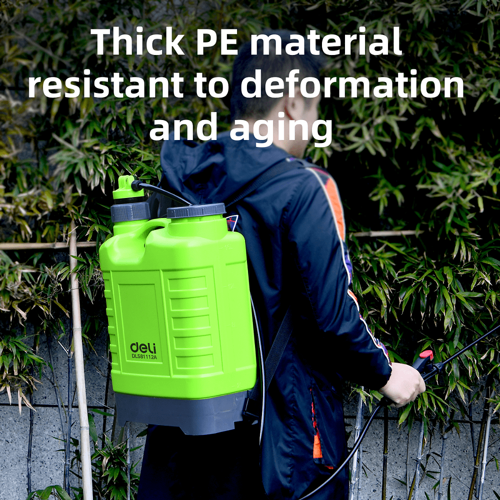 Опрыскиватель садовый помповый Deli GS EDL581112A, 12 л, ранцевый, зеленый, черный - 5