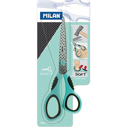 Ножницы "Soft", 20.5 см, бирюзовый, черный - 2