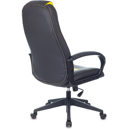 Кресло игровое Бюрократ "Zombie 8", экокожа, пластик, черный, желтый - 4