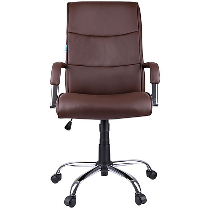 Кресло для руководителя Helmi "HL-E03 Accept", экокожа, металл, коричневый - 2