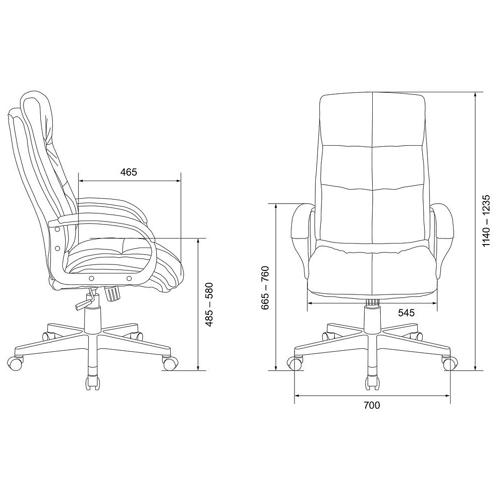 Кресло для руководителя Бюрократ CH-824 серо-голубой Light-28, ткань, пластик - 6