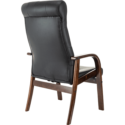 Кресло Бюрократ T-9928WALNUT-CF, натуральная кожа, черный, каркас дерево - 5