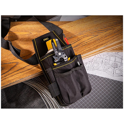 Сумка для инструментов поясная Deli YS EDL430003, 250х120х40 мм, ткань Oxford, черный - 4