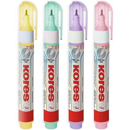 Корректор-ручка "Kores Metal Tip Pastel", 10 мл