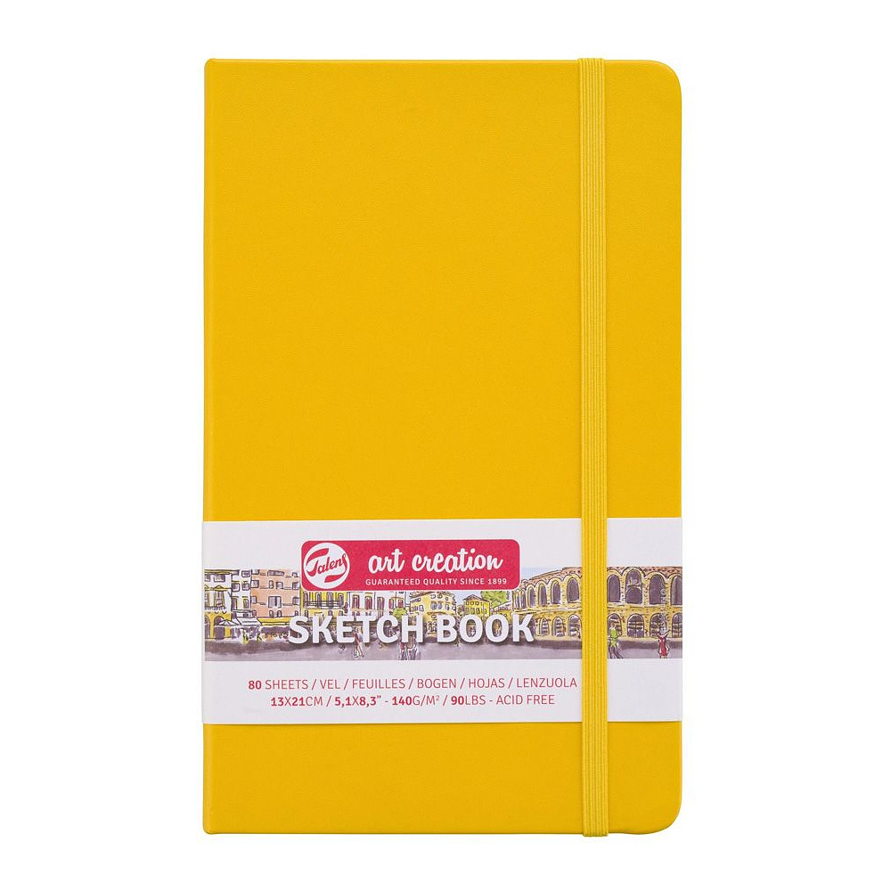 Скетчбук "ArtCreation", 13x21 см, 140 г/м2, 80 листов, желтый