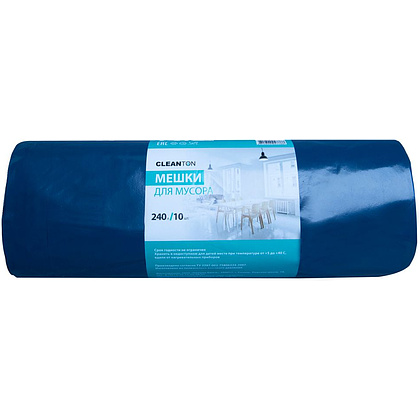 Мешки для мусора ПВД "Cleanton", 60 мкм, 240 л, 10 шт/упак