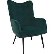 Кресло AksHome BOGEMA, зеленый, велюр, металл черный