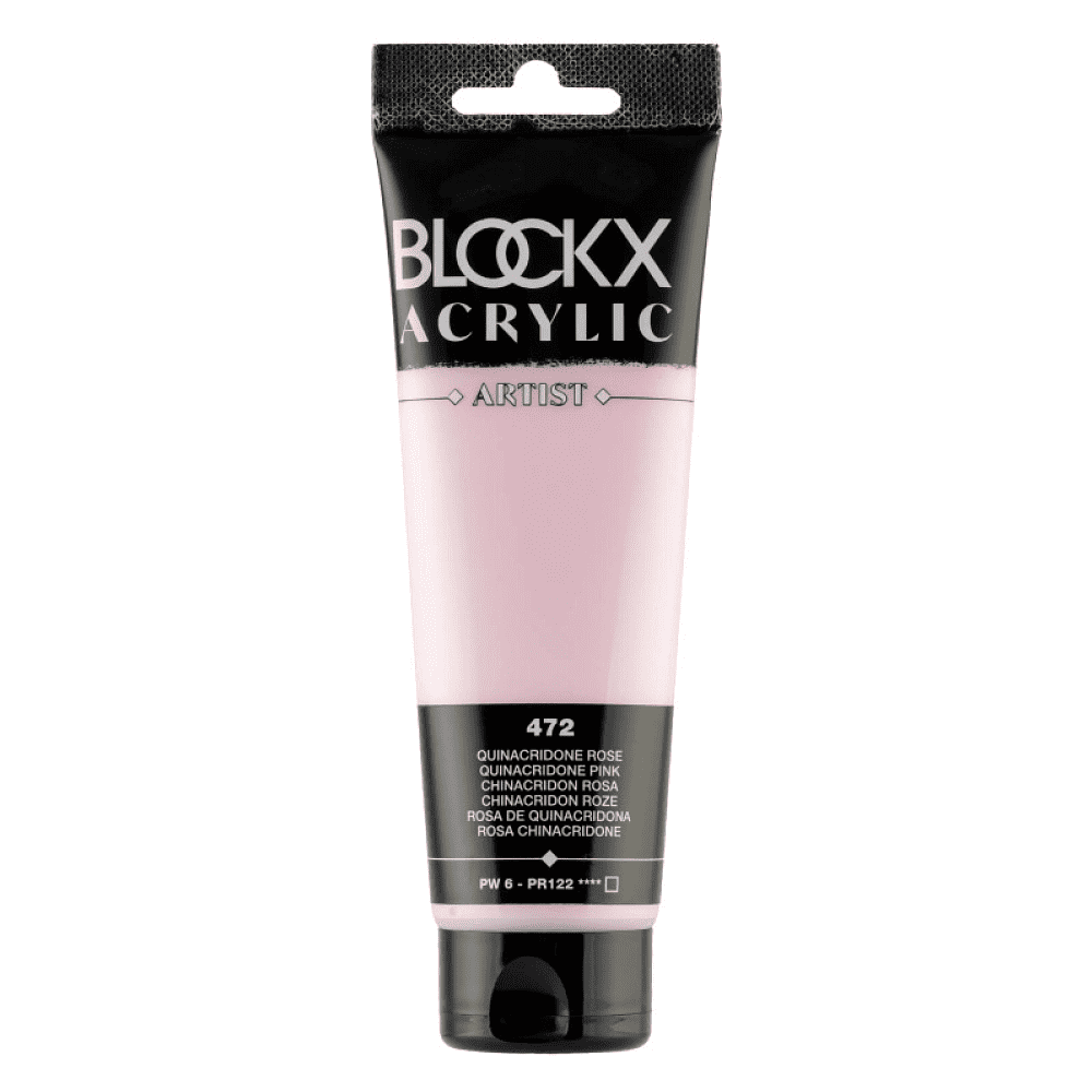 Краски акриловые "Blockx", 472 хинакридон розовый, 120 мл