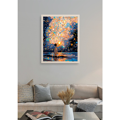 Картина по номерам "Девочка со звёздами" - 3