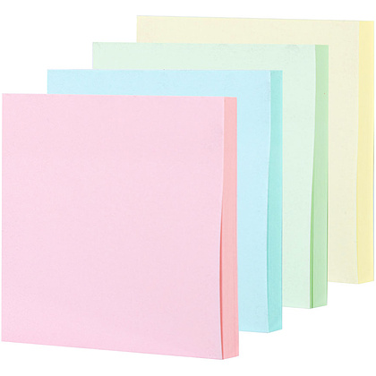 Бумага для заметок на клейкой основе "Deli", 76x76 мм, 100 листов, ассорти