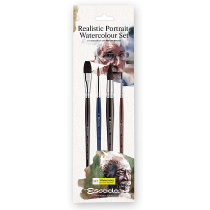 Набор кистей "Escoda. Realistic portrait watercolor set", набор 4 шт