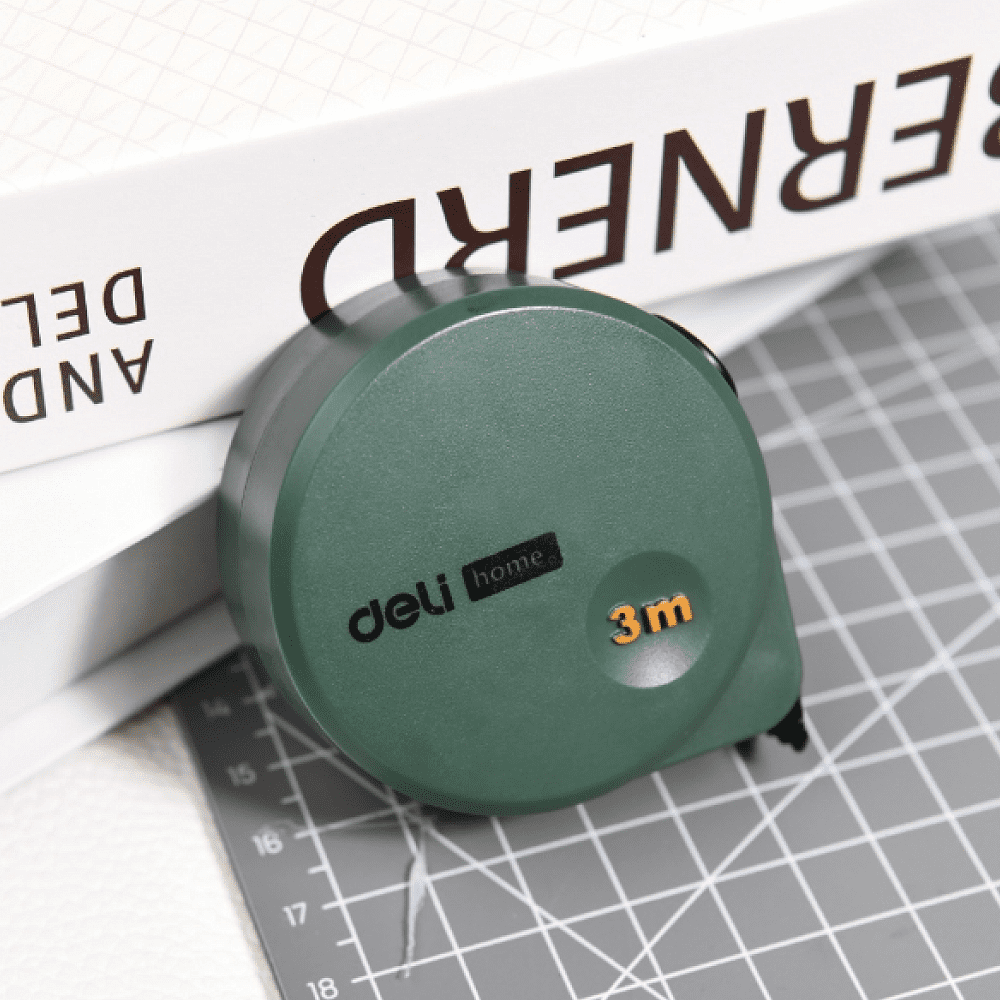 Рулетка Deli HS EHT8316L, 3 м х 16 мм, Soft Touch, зеленый - 4
