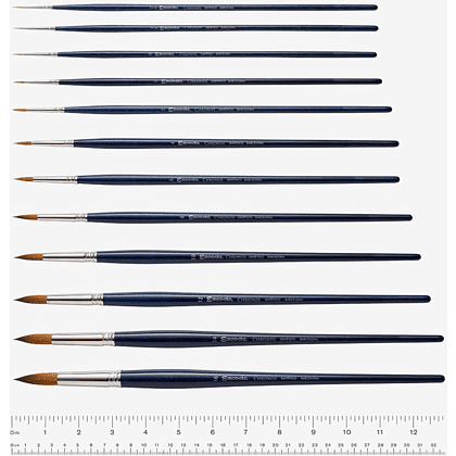 Кисть "Escoda Chronos", микс, круглая, на короткой ручке, № 2/0 - 3