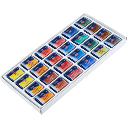 Краски акварельные "Ладога", набор 24 цветов, кюветы - 5