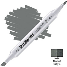 Маркер перманентный двусторонний "Sketchmarker", NG4 серый нейтральный №4
