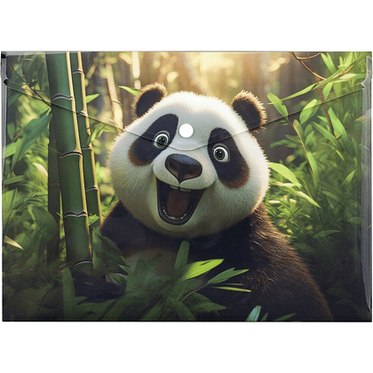 Папка-конверт на кнопке "Panda", A4, разноцветный