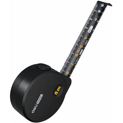 Рулетка Deli HS EHT8519, 5 м х 19 мм, Soft Touch, черный - 2