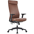 Кресло компьютерное SitZone CH-366A, натуральная кожа, алюминий, коричневый