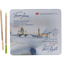Карандаш акварельный "Белые ночи", набор 24 цветов, жестяной пенал